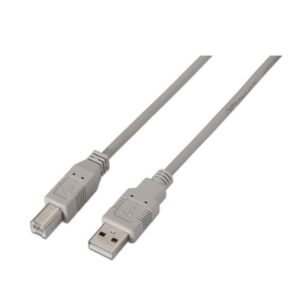 Cable USB 2.0 Impresora Aisens A101-0001/ USB Tipo-B Macho - USB Macho/ 1m/ Beige - 8436574700008