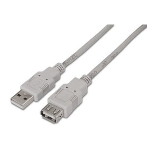 Cable Alargador USB 2.0 Aisens A101-0012/ USB Macho - USB Hembra/ Hasta 2.5W/ 60Mbps/ 1m/ Beige - 8436574700114