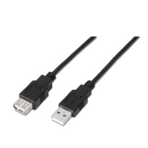 Cable Alargador USB 2.0 Aisens A101-0015/ USB Macho - USB Hembra/ Hasta 2.5W/ 60Mbps/ 1m/ Negro - 8436574700145