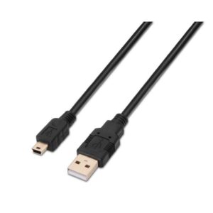 Cable USB 2.0 Aisens A101-0023/ USB Macho - USB Mini Macho/ 50cm/ Negro - 8436574700220