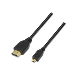 Cable Micro HDMI Aisens A119-0117/ HDMI Macho - Micro HDMI Macho/ Hasta 10W/ 720Mbps/ 1.8m/ Negro - 8436574701166