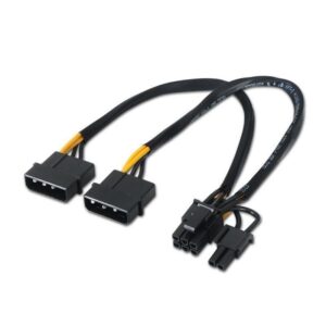 Cable Alimentación Tarjeta Gráfica Aisens A131-0165/ 2x Molex Macho - Molex 6+2 PIN Macho/ Hasta 54W/ 20cm - 8436574701647