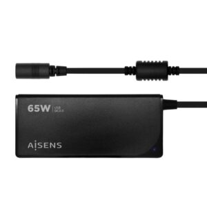 Cargador de Portátil Aisens ASLC-65WAUTO-BK/ 65W/ 1xUSB QC3.0/ Automático/ 9 Conectores/ Voltaje 18.5-20V - 8436574707137