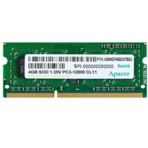 Memoria RAM Apacer DV.04G2K.KAM 4GB/ DDR3L/ 1600MHz/ 1.35V/ SODIMM - 0807486500020