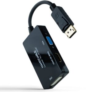 Cable DisplayPort Nanocable 10.16.3301-ALL/ HDMI Hembra - DVI-D Hembra - VGA Hembra/ 20cm/ Negro - 8433281013032
