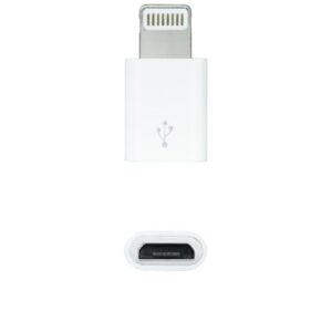 Adaptador Micro USB 2.0 Lightning Nanocable 10.10.4100/ Micro USB Hembra - Lightning Macho/ Blanco - 8433281010758