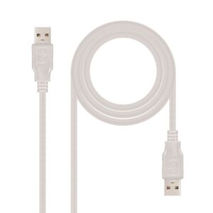 Cable USB 2.0 Nanocable 10.01.0302/ USB Macho - USB Macho/ 1m/ Beige - 8433281000490