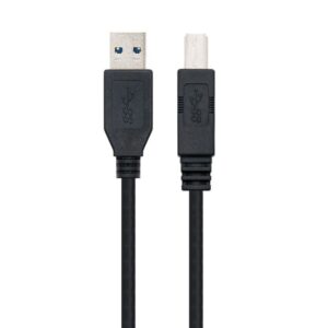 Cable USB 3.0 Impresora Nanocable 10.01.0802-BK/ USB Tipo-B Macho - USB Macho/ 2m/ Negro - 8433281003866