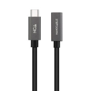 Cable Alargador USB 3.2 Nanocable 10.01.4400/ USB Tipo-C Macho - USB Tipo-C Hembra/ 50cm/ Negro - 8433281014084