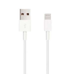 Cable USB 2.0 Lightning Nanocable 10.110.0401/ USB Macho - Lightning Macho/ 1m/ Blanco - 8433281006645