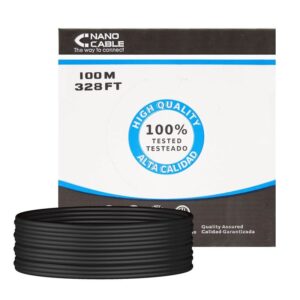 Bobina de Cable RJ45 para Exteriores UTP Nanocable 10.20.0302-EXT-BK Cat.5e/ 100m/ Impermeable/ Negro - 8433281007611