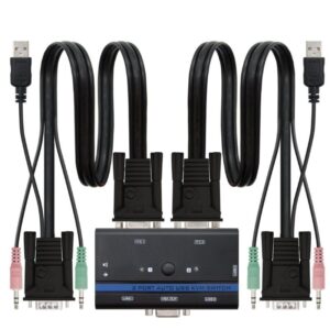 KVM Switch Nanocable 10.12.0001/ PC - CPU: 2 VGA + 2 USB + 4 JACK 3.5 / CONSOLA: 2 USB + VGA + 2 JACK 2.5/ 1.4m - 8433281003989