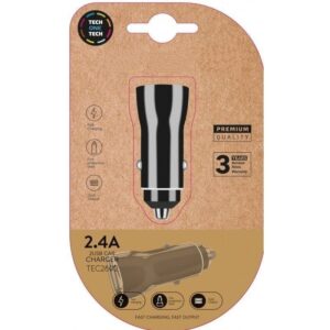Cargador de Coche Tech One Tech TEC2802/ 2xUSB/ 12W - 8436546592303