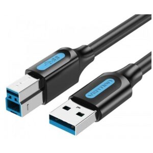 Cable USB 3.0 Impresora Vention COOBF/ USB Tipo-B Macho - USB Macho/ 5Gbps/ 1m/ Negro - 6922794749559