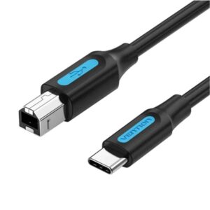 Cable USB 2.0 Tipo-C Vention CQUBH/ USB Tipo-B Macho - USB Tipo-C Macho/ 480Mbps/ 2m/ Negro - 6922794756427