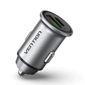 Cargador de Coche Vention FFBH0/ 1xUSB-Tipo C/ 1xUSB/ 20W - 6922794761643