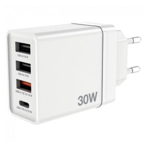 Cargador de Pared GaN Verbatim CHR-30EU2/ 1xUSB Tipo-C/ 3xUSB/ 30W - 0023942497011