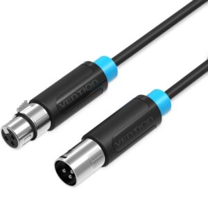 Cable Estéreo Vention BBFBJ/ XLR Macho - XLR Hembra/ 5m/ Negro - 6922794729278