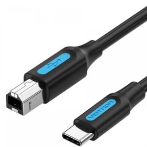 Cable USB 2.0 Impresora Vention CQUBG/ USB Tipo-B Macho - USB Tipo-C Macho/ 480Mbps/ 1.5m/ Negro - 6922794756410