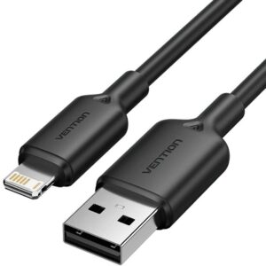 Cable USB 2.0 Lightning Vention LAMBF/ USB Macho - Lightning Macho/ 480Mbps/ 1m/ Negro - 6922794783645