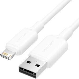 Cable USB 2.0 Lightning Vention LAMWF/ USB Macho - Lightning Macho/ 480Mbps/ 1m/ Blanco - 6922794783669