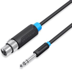 Cable Estéreo Vention BBEBF/ Jack 6.5 Macho - XLR Hembra/ 1m/ Negro - 6922794729070