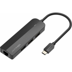 Hub USB Tipo-C Vention TGOBB/ 3xUSB/ 1xRJ45/ 1x Micro B PD - 6922794751972