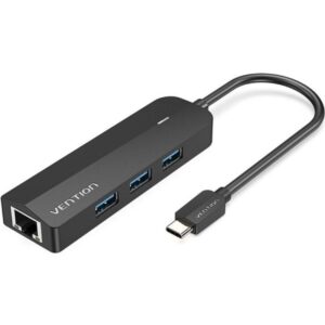 Hub USB Tipo-C Vention TGPBB/ 3xUSB/ 1xRJ45/ 1xMicro B PD - 6922794751989