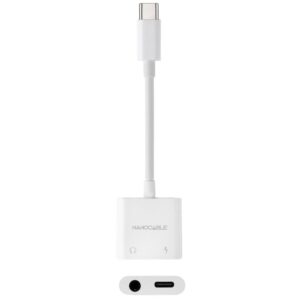 Adaptador Audio Nanocable 10.24.1206/ USB Tipo-C Macho - Jack 3.5 Hembra/ USB Tipo-C Hembra/ Blanco - 8433281016644