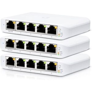Switch Gestionable Ubiquiti USW-Flex Mini 5 Puertos/ RJ45 10/100/1000 PoE/ Pack 3 uds - 0810010071668