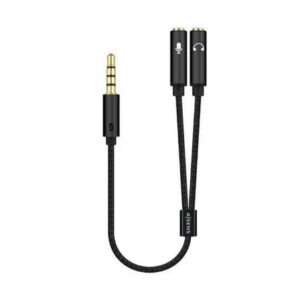 Cable Estéreo Aisens A128-0416/ Jack 3.5 Macho - 2x Jack 3.5 Hembra/ 25cm/ Negro