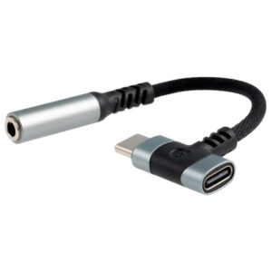 Cable Conversor Audio Nanocable 10.24.1207/ USB Tipo-C Macho - Jack 3.5/ USB Tipo-C Hembra/ 10cm/ Negro - 8433281017436