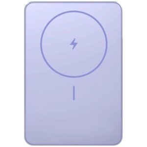 Powerbank 5000mAh Xiaomi Super Slim Magnetic Power Bank 5000/ Wireless/ Púrpura/ Incluye Cable USB Tipo-C