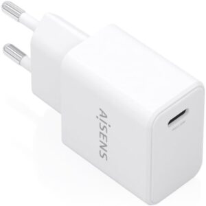 Cargador de Pared GaN Aisens A110-1023/ 1xUSB Tipo-C/ 20W/ Blanco