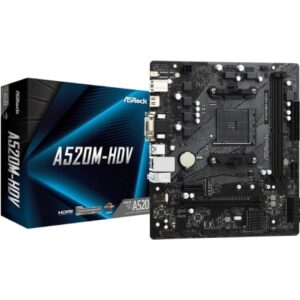Placa Base Asrock A520M-HDV/ DDR4/ PCIe 3.0/ Socket AM4/ Micro ATX