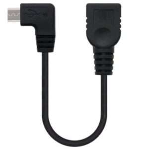Cable USB 2.0 Nanocable 10.01.3600/ MicroUSB Macho - USB Hembra/ 15cm/ Negro