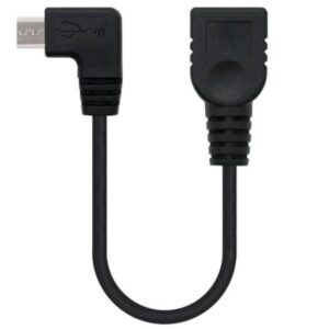 Cable USB 2.0 Nanocable 10.01.3600/ MicroUSB Macho - USB Hembra/ 15cm/ Negro - 8433281006393