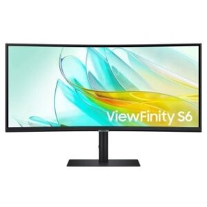 Monitor Profesional Ultrapanorámico Curvo Samsung ViewFinity S6 S34C652UAU 34'/ UWQHD/ Multimedia/ Regulable en Altura/ Negro