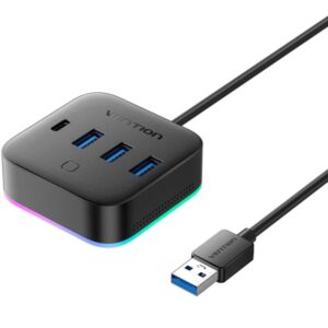 Hub USB 3.0 Vention CHZBC/ 3xUSB/ 1xUSB Tipo-C/ 1xUSB Tipo-C PD - 6922794797260