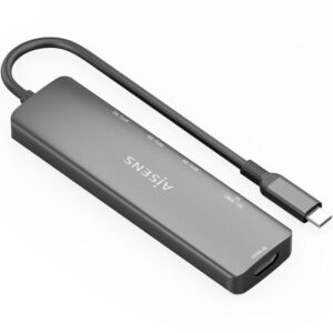 Docking USB Tipo-C Aisens ASUC-6P024-GR/ 1xHDMI 4K/ 3xUSB/ 1xLector Tarjetas/ Gris - 8435739903131