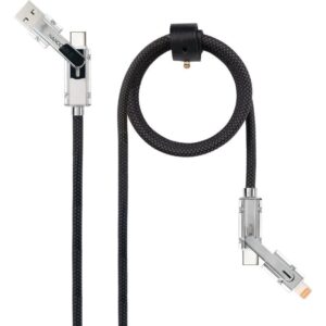 Cable USB 2.0 Tipo-C Nanocable 10.01.2601/ USB Tipo-C Macho + USB Macho - USB Tipo-C Macho + Lightning Macho/ Hasta 27W/ 480Mbps/ 1m/ Negro - 8433281017276